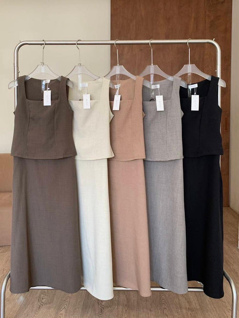 Women Classy Square Top With Skirt Co-Ord Sets